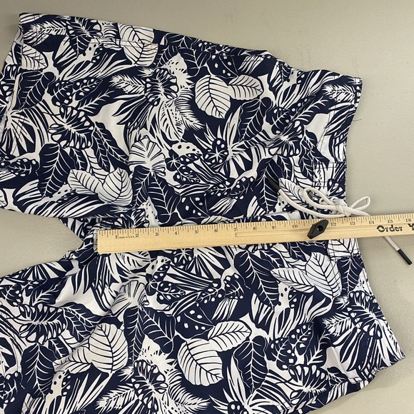 Speedo Board Shorts Mens Large Bondi Etched Floral Blue White Pockets Lined - Picture 6 of 13